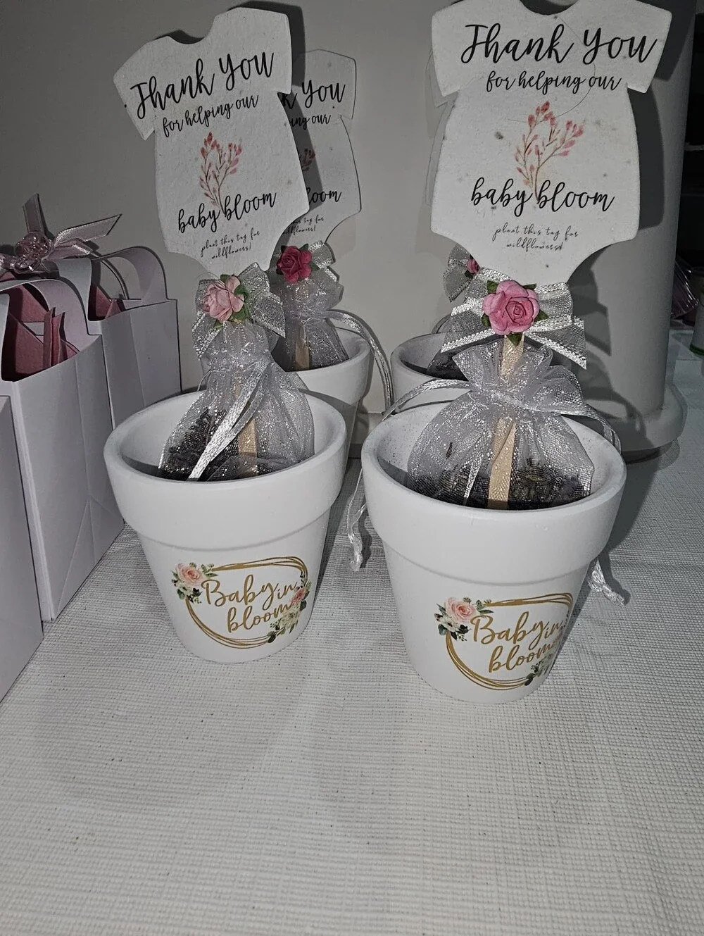 Party Votive Candle- Rose Pink Gift Boxes With Pink Pacifier On Top/Baby Shower